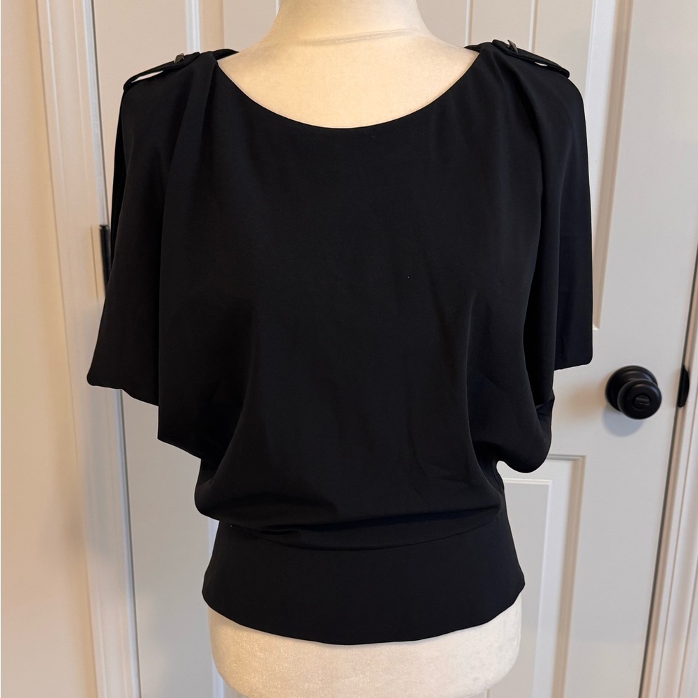 Ark & Co. size Small Black, Open-Back Top.  Elastic at back waist.